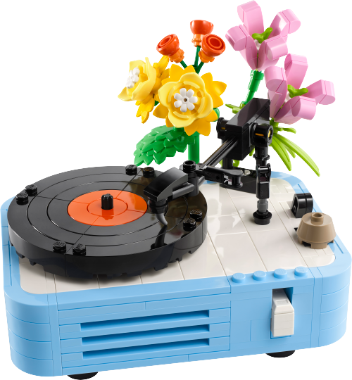 Record Player with Flowers Sets