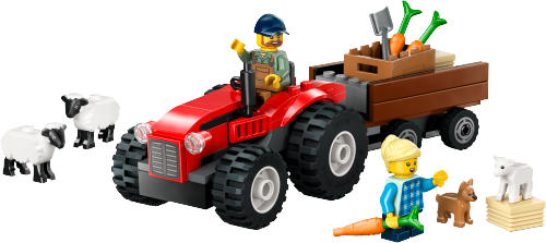 Red Farm Tractor with Trailer & Sheep Sets