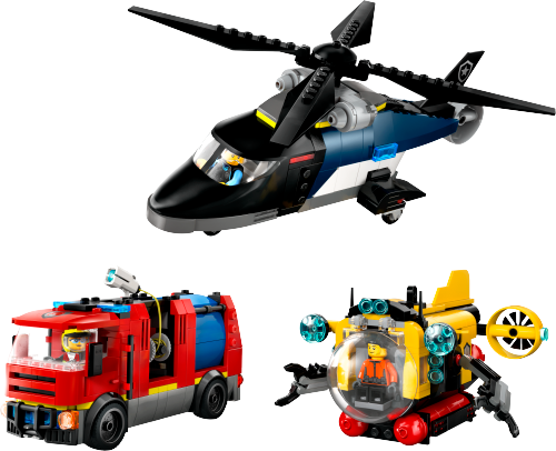 Helicopter, Fire Truck & Submarine Remix Sets