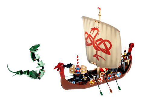 7018 Viking Ship challenges the Midgard Serpe Sets