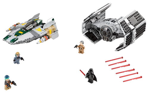 75150 Vader's TIE Advanced vs.  A-Wing Starfighter Sets