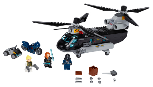 76162 Black Widow's Helicopter Chase Sets