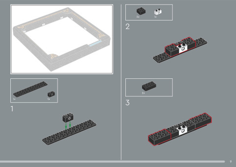 LEGO 31218 instructions page 9 – build guide