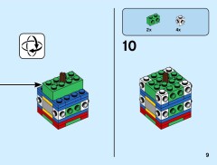LEGO 40494 instructions page 9 – build guide