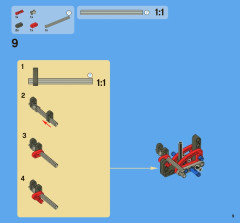 LEGO 8068 instructions page 9 – build guide