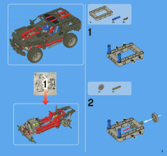 LEGO 8081 instructions page 3 – build guide
