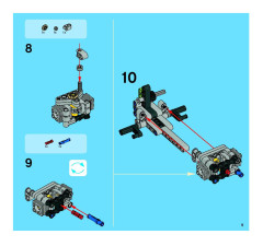 LEGO 8291 instructions page 9 – build guide
